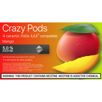 Картридж CRAZY PODS Mango LIGHT сменный испаритель для электронной сигареты Juul 5% 50 мг (Манго)