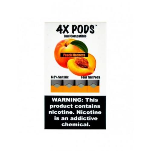 Картридж 4X Pods Peach Madness для электронной сигареты Juul 6,5% (Персик) 