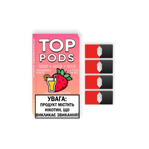 Картридж Top Pods Strawberry Punch для электронной сигареты Juul 5% (Клубничный пунш) 