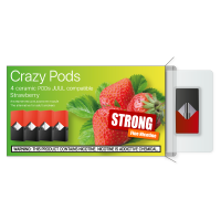Картридж CRAZY PODS Strawberry STRONG сменный испаритель для электронной сигареты Juul 5% 50 мг (Клубника) 